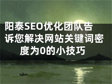阳泰SEO优化团队告诉您解决网站关键词密度为0的小技巧