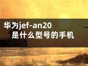 华为jef-an20是什么型号的手机