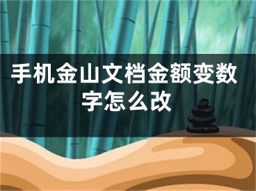 手机金山文档金额变数字怎么改