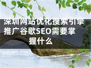 深圳网站优化搜索引擎推广谷歌SEO需要掌握什么  