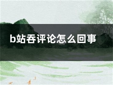 b站吞评论怎么回事