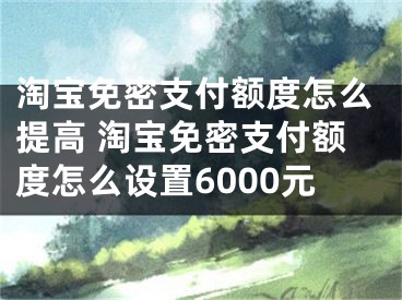 淘宝免密支付额度怎么提高 淘宝免密支付额度怎么设置6000元