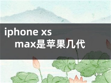 iphone xs max是苹果几代