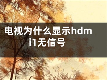 电视为什么显示hdmi1无信号