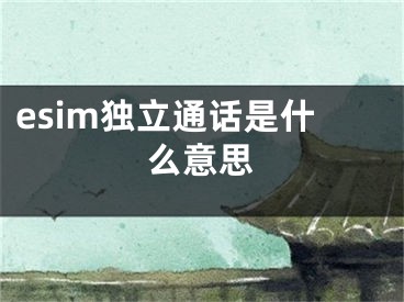 esim独立通话是什么意思