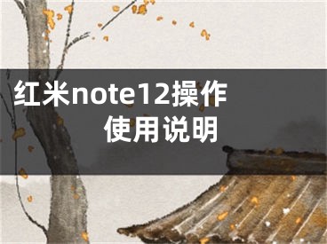 红米note12操作使用说明