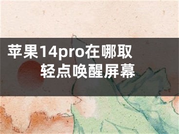 苹果14pro在哪取轻点唤醒屏幕