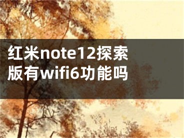 红米note12探索版有wifi6功能吗