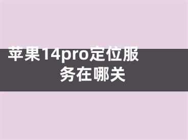 苹果14pro定位服务在哪关