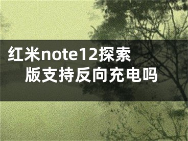 红米note12探索版支持反向充电吗