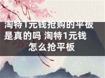 淘特1元钱抢购的平板是真的吗 淘特1元钱怎么抢平板