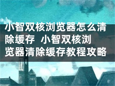 小智双核浏览器怎么清除缓存  小智双核浏览器清除缓存教程攻略