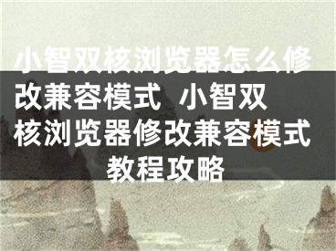 小智双核浏览器怎么修改兼容模式  小智双核浏览器修改兼容模式教程攻略