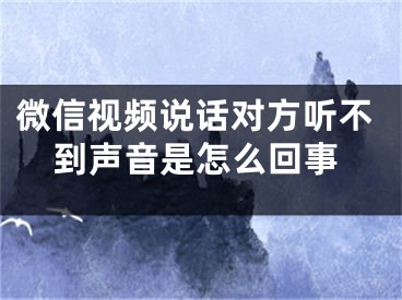 微信视频说话对方听不到声音是怎么回事