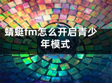 蜻蜓fm怎么开启青少年模式