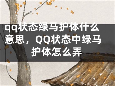 qq状态绿马护体什么意思，QQ状态中绿马护体怎么弄