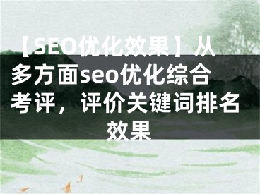 【SEO优化效果】从多方面seo优化综合考评，评价关键词排名效果 