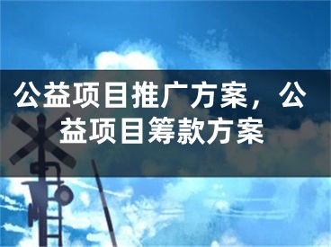 公益项目推广方案，公益项目筹款方案