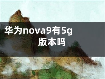华为nova9有5g版本吗