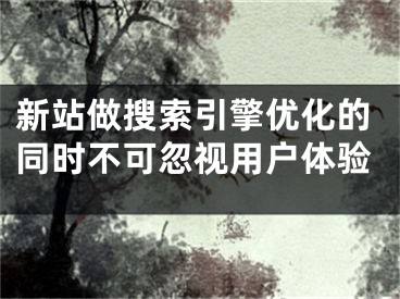 新站做搜索引擎优化的同时不可忽视用户体验