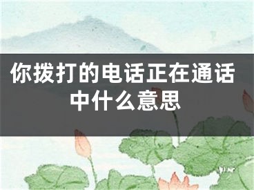 你拨打的电话正在通话中什么意思