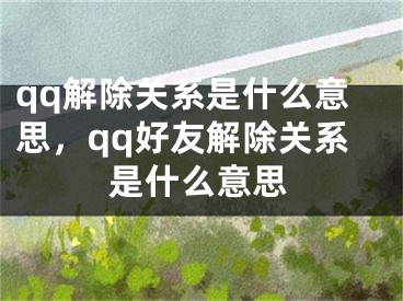 qq解除关系是什么意思，qq好友解除关系是什么意思