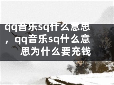 qq音乐sq什么意思，qq音乐sq什么意思为什么要充钱