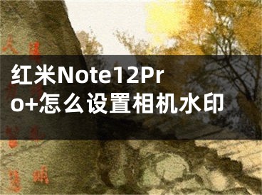 红米Note12Pro+怎么设置相机水印