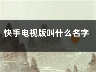 快手电视版叫什么名字