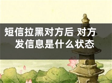 短信拉黑对方后 对方发信息是什么状态