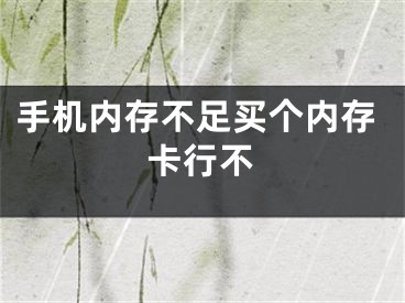 手机内存不足买个内存卡行不