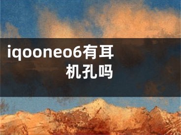iqooneo6有耳机孔吗