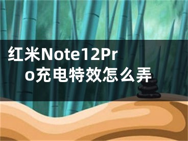 红米Note12Pro充电特效怎么弄