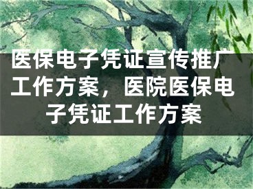 医保电子凭证宣传推广工作方案，医院医保电子凭证工作方案