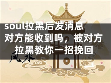 soul拉黑后发消息对方能收到吗，被对方拉黑教你一招挽回