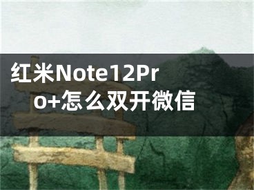 红米Note12Pro+怎么双开微信