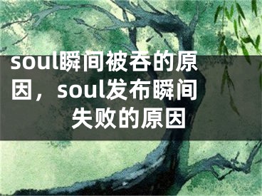 soul瞬间被吞的原因，soul发布瞬间失败的原因