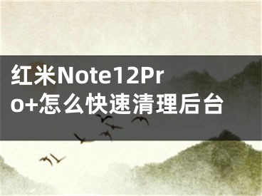 红米Note12Pro+怎么快速清理后台