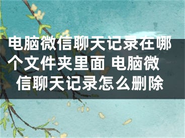 电脑微信聊天记录在哪个文件夹里面 电脑微信聊天记录怎么删除