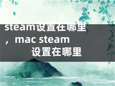 steam设置在哪里，mac steam设置在哪里