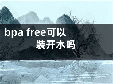 bpa free可以装开水吗