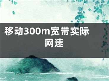 移动300m宽带实际网速