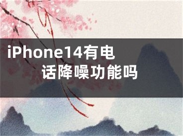 iPhone14有电话降噪功能吗