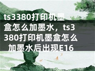 ts3380打印机墨盒怎么加墨水，ts3380打印机墨盒怎么加墨水后出现E16