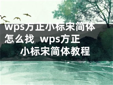 wps方正小标宋简体怎么找  wps方正小标宋简体教程