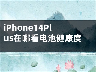 iPhone14Plus在哪看电池健康度