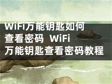 WiFi万能钥匙如何查看密码  WiFi万能钥匙查看密码教程