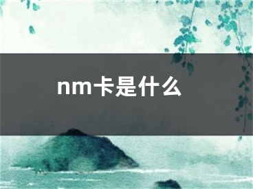 nm卡是什么