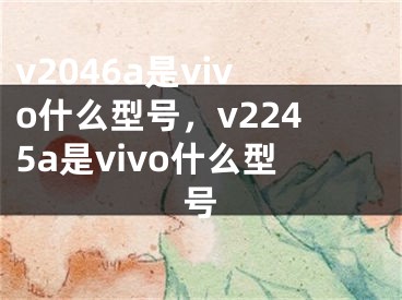 v2046a是vivo什么型号，v2245a是vivo什么型号