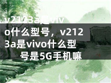 v2123a是vivo什么型号，v2123a是vivo什么型号是5G手机嘛